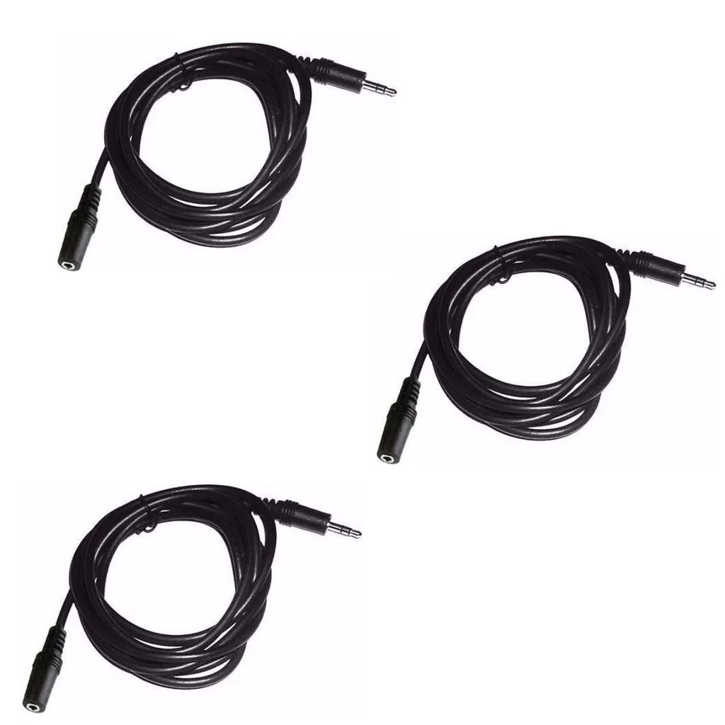 Kit 3 Extensor P2 5m Estéreo para Headset e Áudio