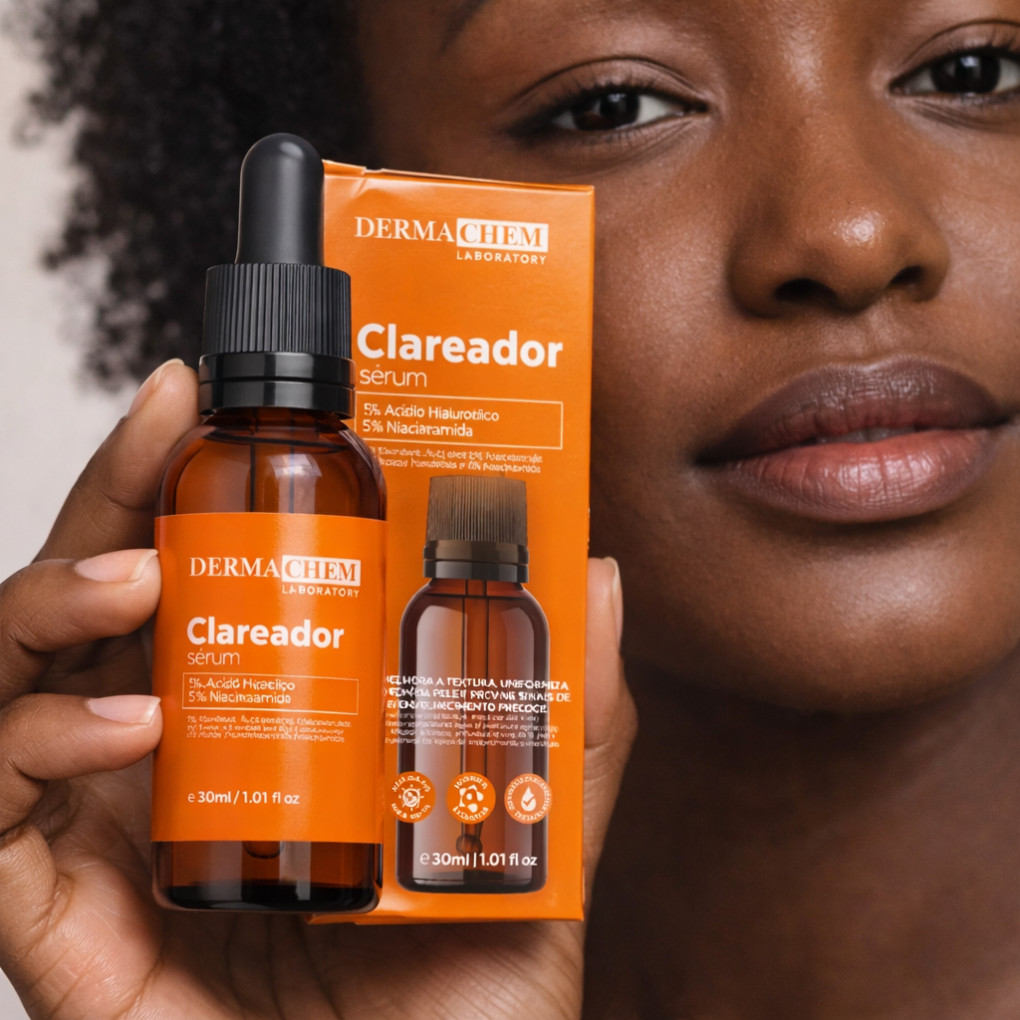 Sérum Clareador Derma Chem 30ml Uniformiza e Ilumina A Pele Com Hidratação Intensa