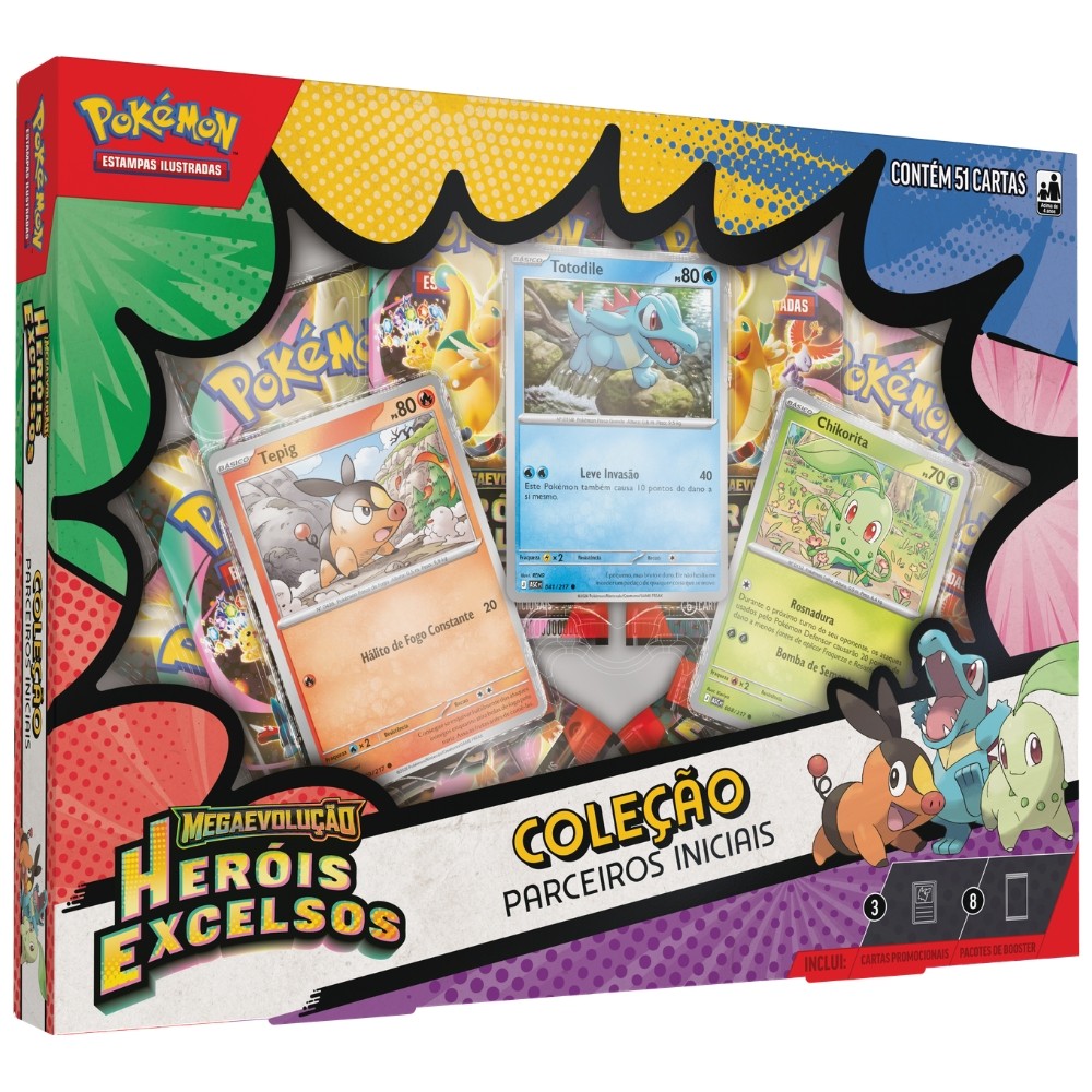 BOX POKÉMON COLEÇÃO PARCEIROS INICIAIS COPAG MEGA ME2.5 TCG CARTAS BOOSTERS HERÓIS EXCELSOS JOHTO em Oferta na Shopee