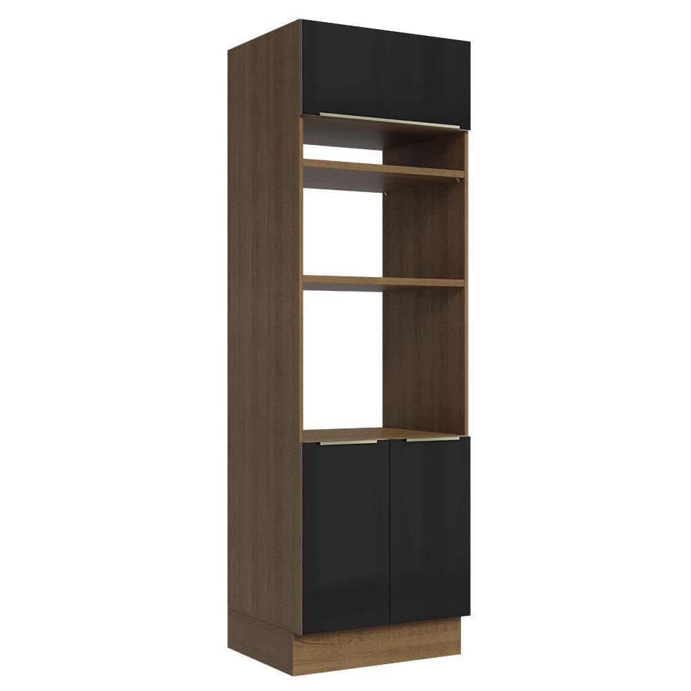 Torre Quente 70 cm 3 Portas Rustic/Preto Lux Madesa