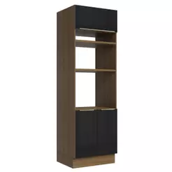 Torre Quente 70 cm 3 Portas Rustic/Preto Lux Madesa