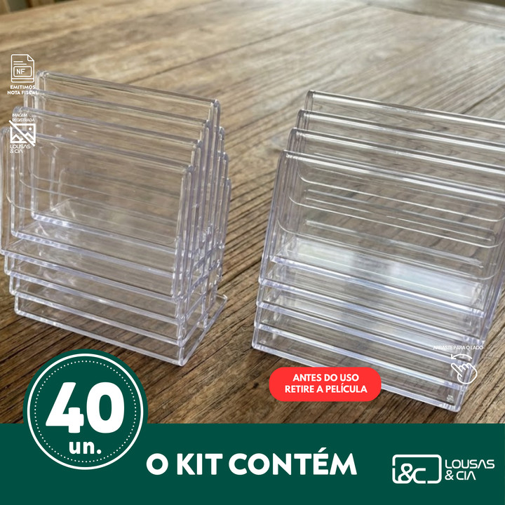 Kit 40 Display Porta Preço Acrílico 6x4cm Para Expositor Vitrine Balcão Comércio