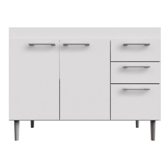 Balcão Para Pia de Cozinha Pratika Easy 1,20  metros MDF Branco
