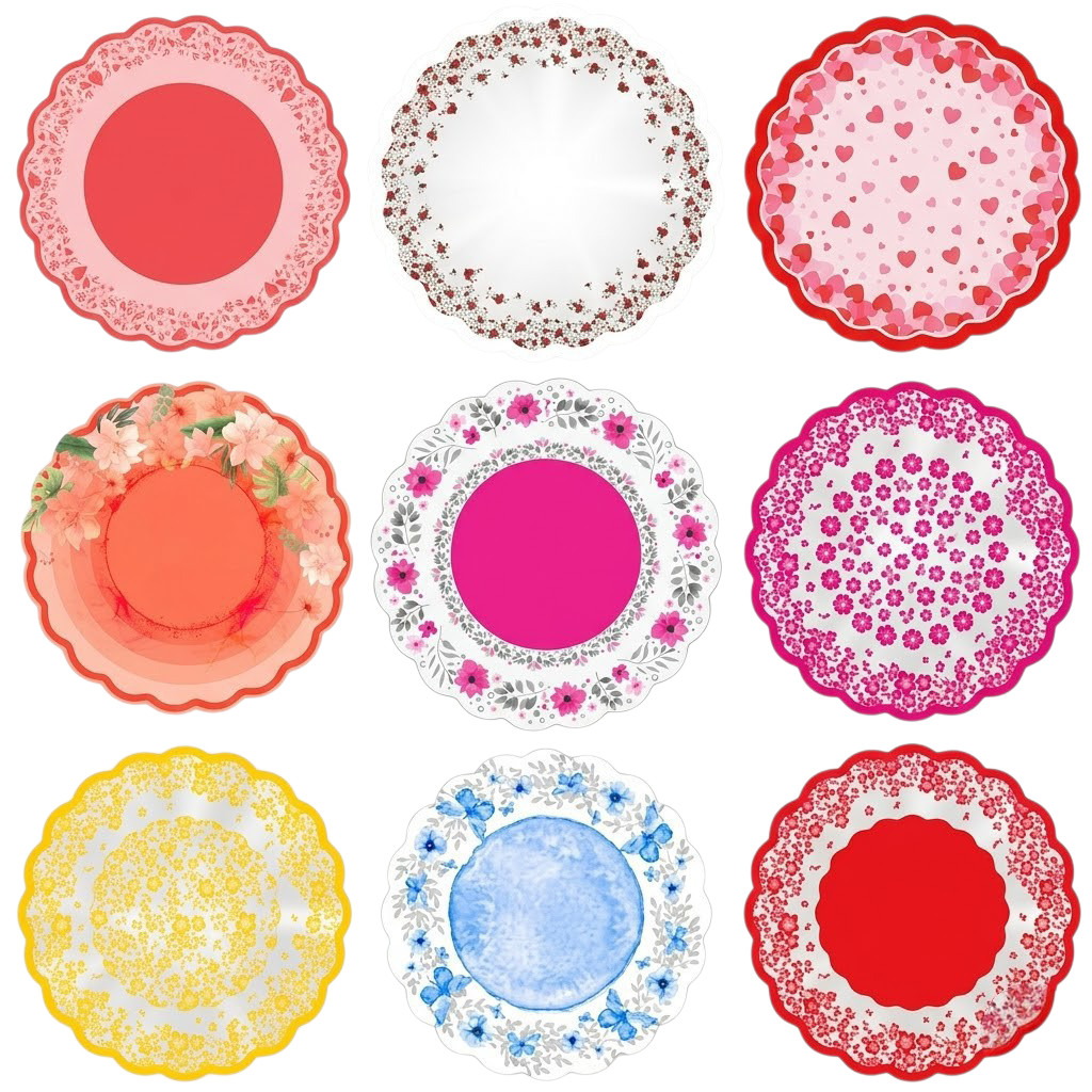 Kit 50/100/150 Poli Sujinho Redondo Decorado 48cm Sortidos, 10 variações.