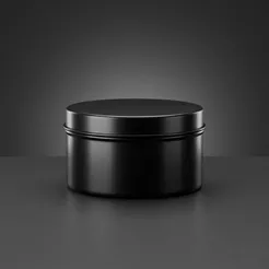 Lata de Metal Redonda - Preto - 7,5x4,5cm - 1 unidade - Rizzo