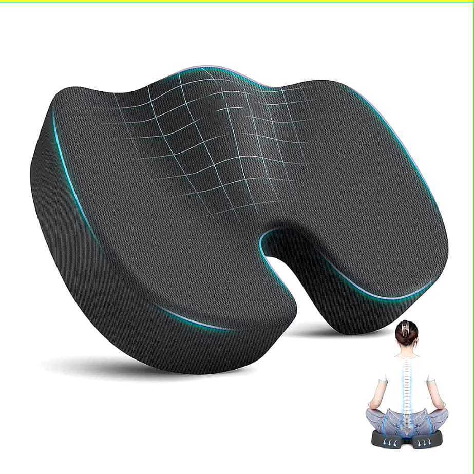 Almofada Assento de Cadeira com Espuma de Memória Coccix Travesseiro Ergonômico Ortopédico - Envio Já!!