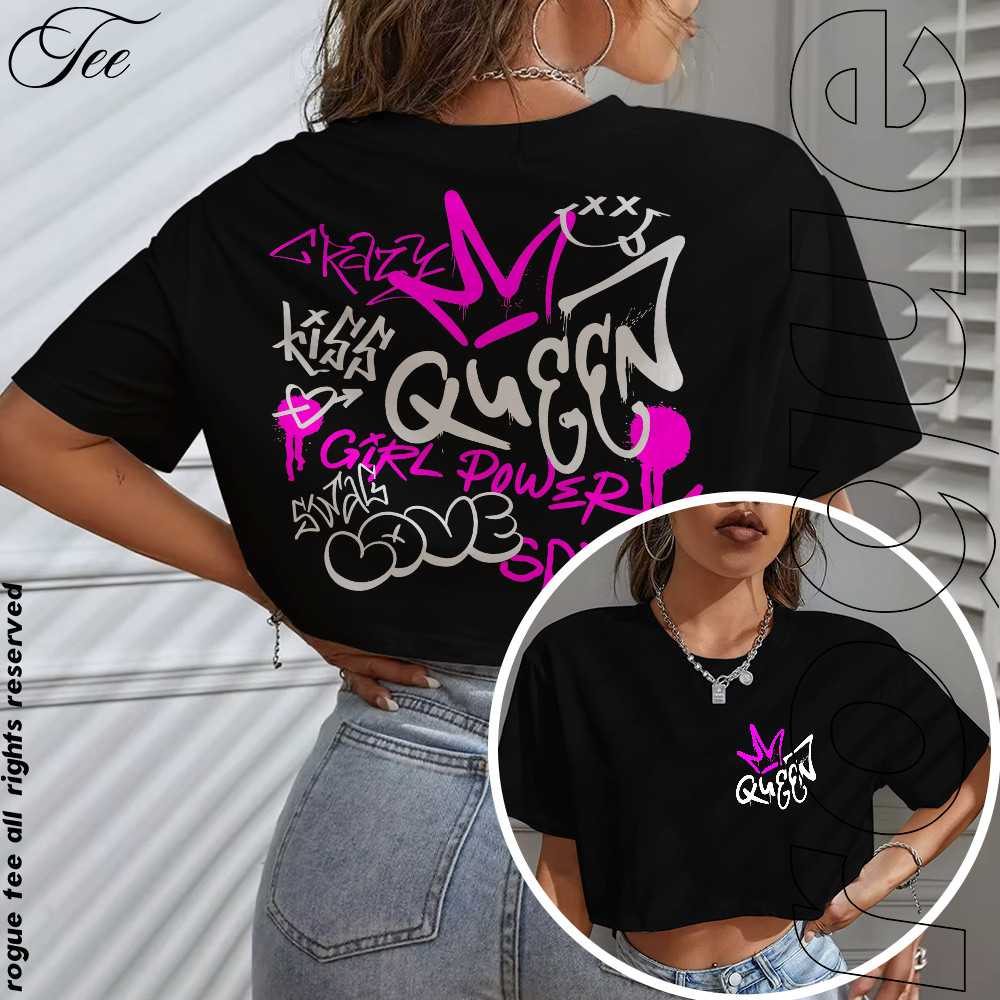Blusa Cropped Oversized T-shirt Confortável Versátil Estilosa Verão Promoção
