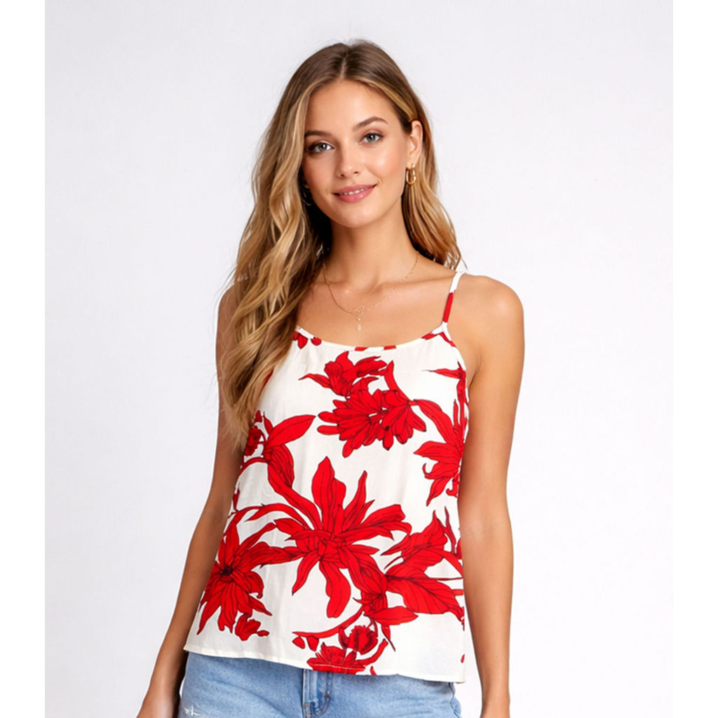 Blusa de Alça Tecido Viscose Infinita Cor Bege