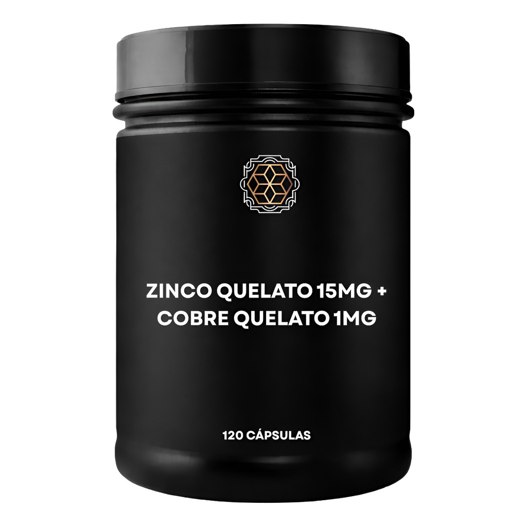 Zinco Quelato 15mg + Cobre Quelato 1mg 120caps Wellbe Pharma Sem Sabor