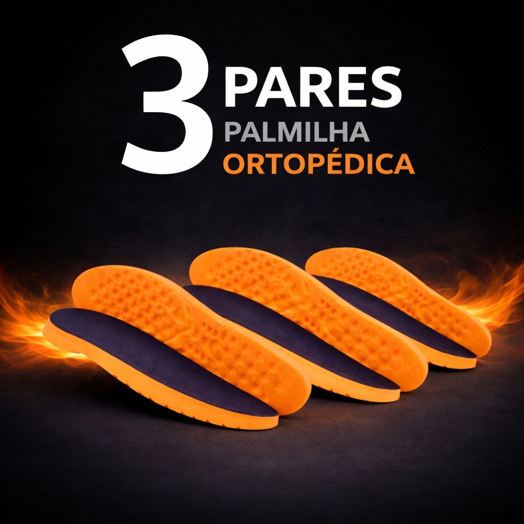 KIT 3 PARES PALMILHA ORTOPÉDICA GROSSA EM GEL ANATÔMICA