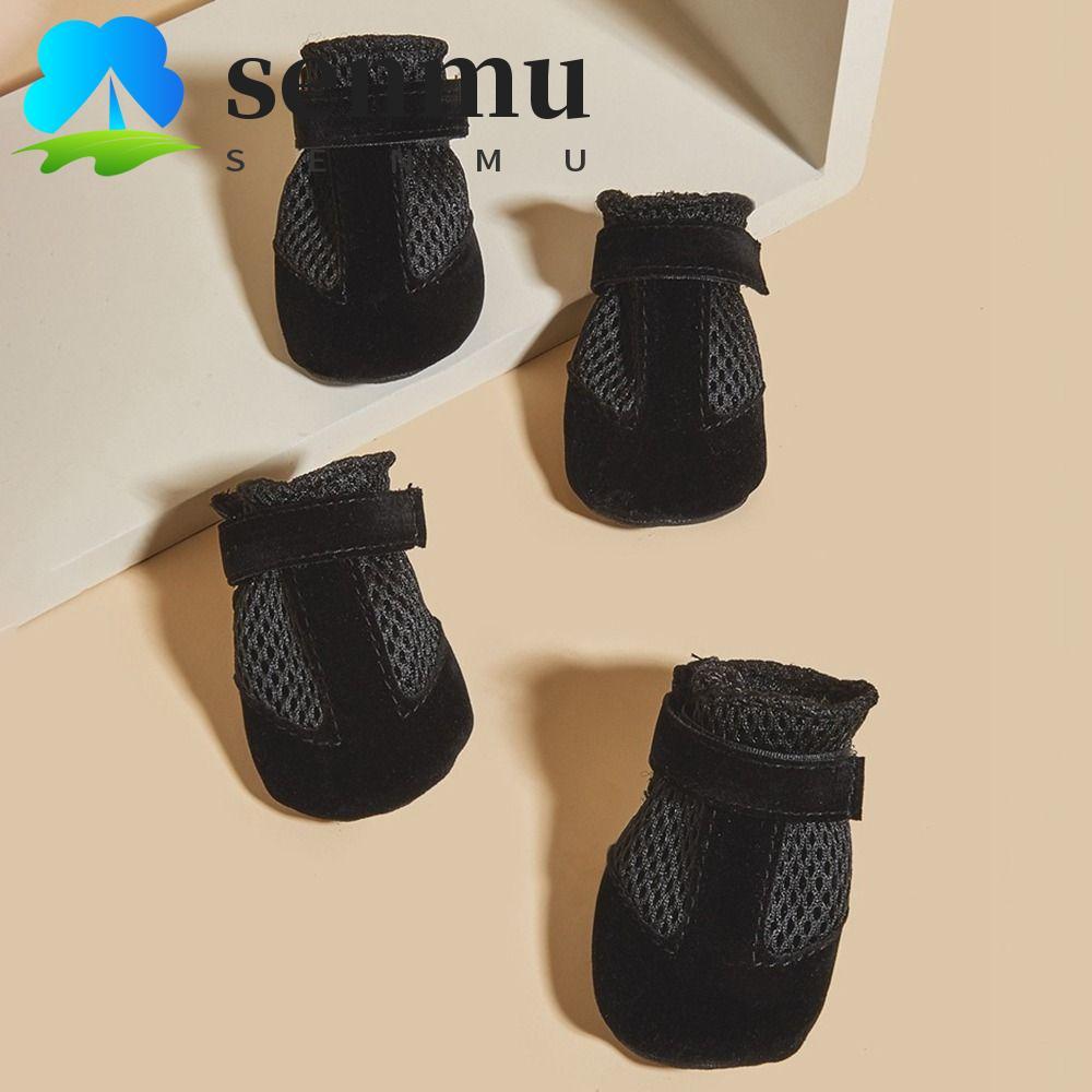 SENMU 4 Unidades/Conjunto Botas De Chuva Para Animais De Estimação , Sapatos De Proteção Respiráveis Cães Fáceis De Limp