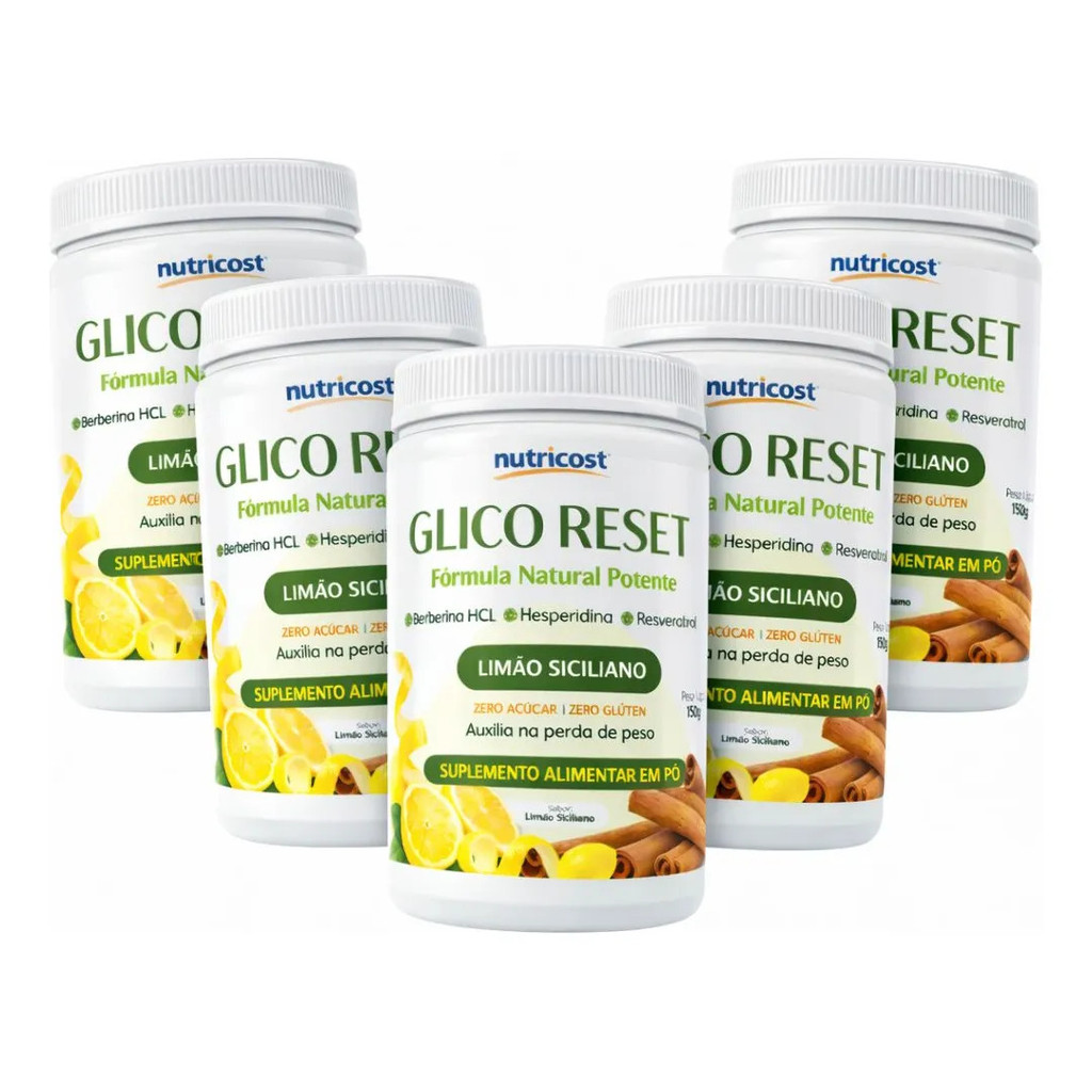 5 Glico Reset Berberina Hcl Limão Siciliano 150g