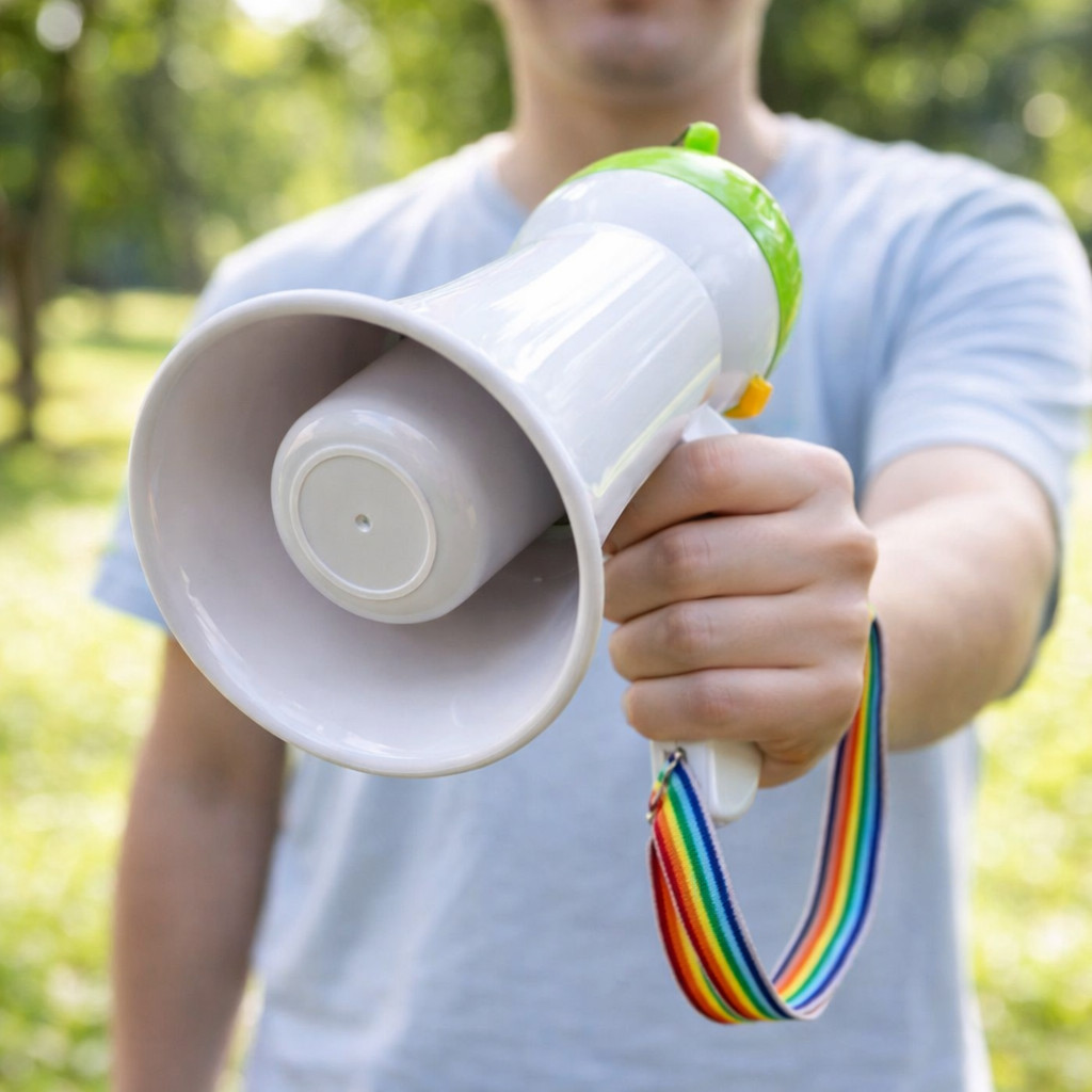 Megafone Amplificador Mini Portatil De Mao Com Sirene