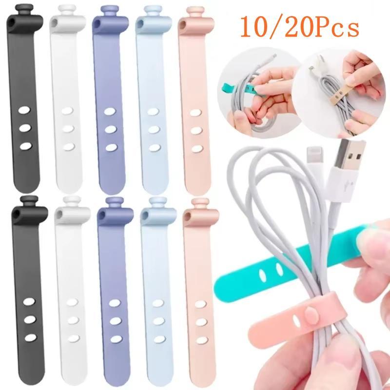 10/20 Pçs Multiuso Desktop Telefone Cabo Enrolador Fone De Ouvido Clipe Carregador Organizador Gerenciamento Fio Fixador