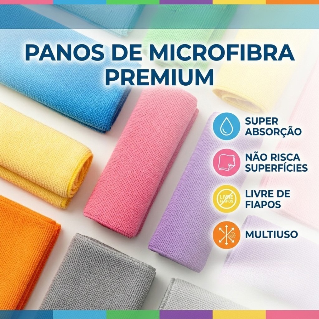 Detalhes do Limpa Vidro Pano Mágico Kit com 5/10/15/20 50x30