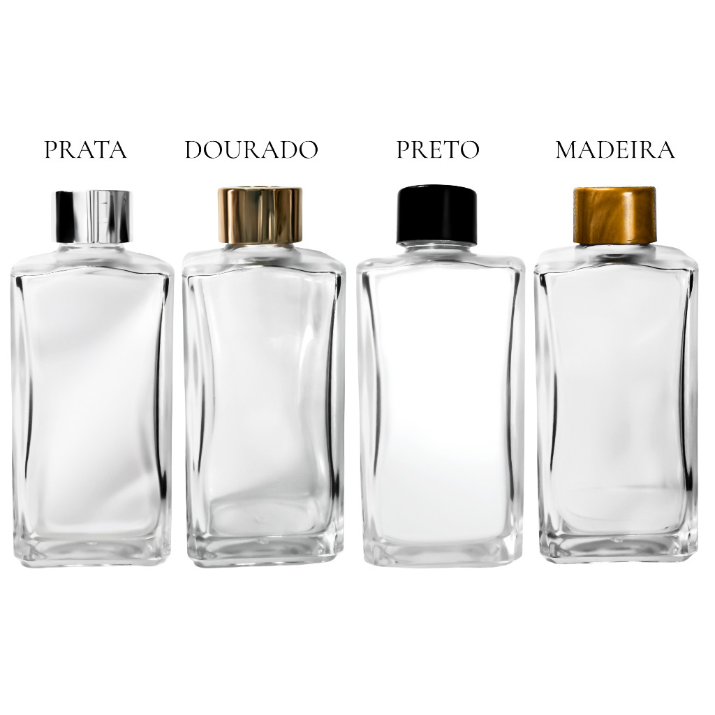 Frasco Vidro Difusor Ambiente Square 120ml Tampa Varetas Aromatizador Quadrado  5 10 15 20 Unidades