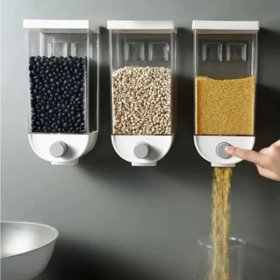 Organizador Suspenso Dispenser Grãos 1000ml Ou 1500ml Arroz Feijão Cereais Ração Vedação