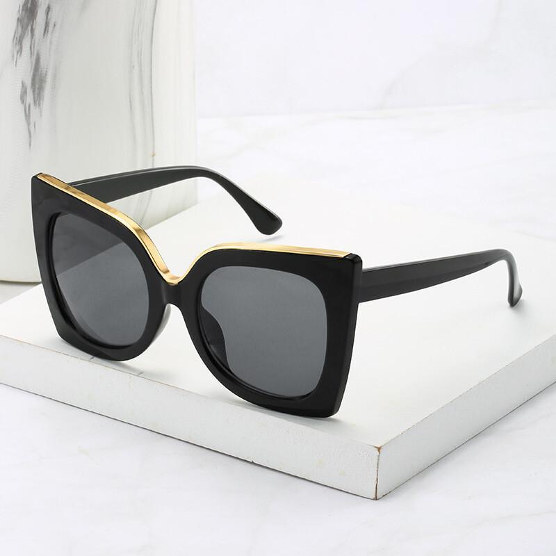 Óculos de Sol Femininos Oversized Estilo Borboleta, Óculos de Sol Cat Eye Oversized para Mulheres, Óculos da Moda com Pr