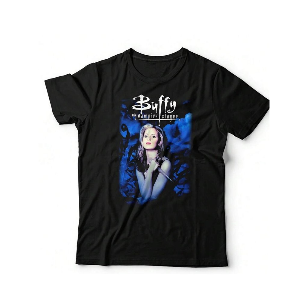 Camiseta Feminina Personagens "Buffy The Vampire Slayer" Vintage Série TV Fãs Estilosa Divertida Retrô Casual