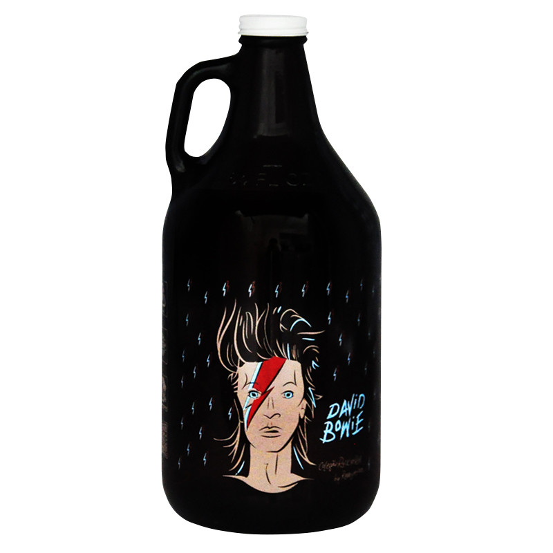 Garrafa Garrafão Growler Americano de Vidro 1,89L - Coleção Rock'n'Growler 60/70 - David Bowie - Retornável