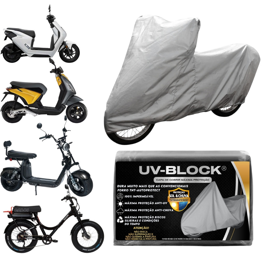 Capa Motocicleta Moto Scooter Elétrica Lona Impermeável UV BLOCK em Oferta na Shopee