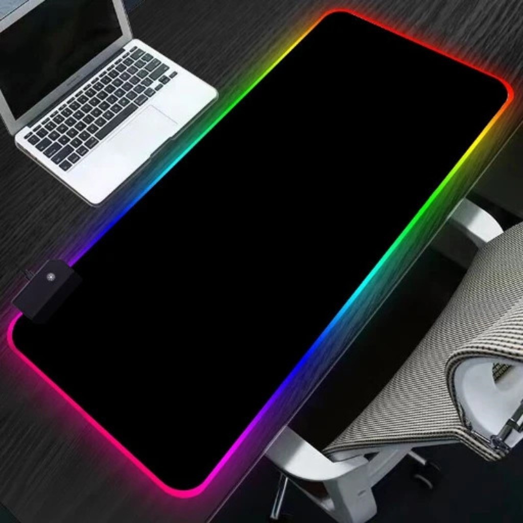 Mousepad Gamer Extra Grande 80x30cm – LED RGB, Speed Edition, Preto Liso