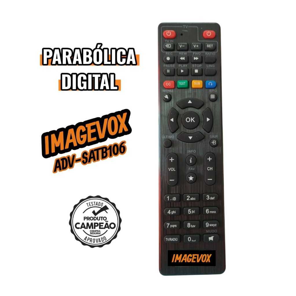 Controle Remoto Parabolica SAT Regional Digital IMAGEVOX ADV-SATB106