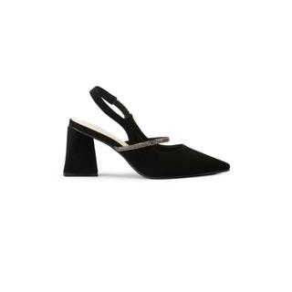 Scarpin Slingback Bebecê Salto Alto Geométrico Tiras com Strass em Oferta na Shopee