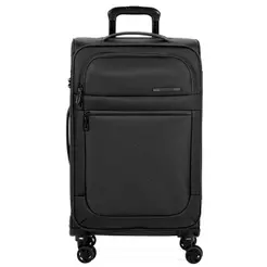 Mala Média 23 kg Poliéster 4 Rodas 23" Edimburgo Preta
