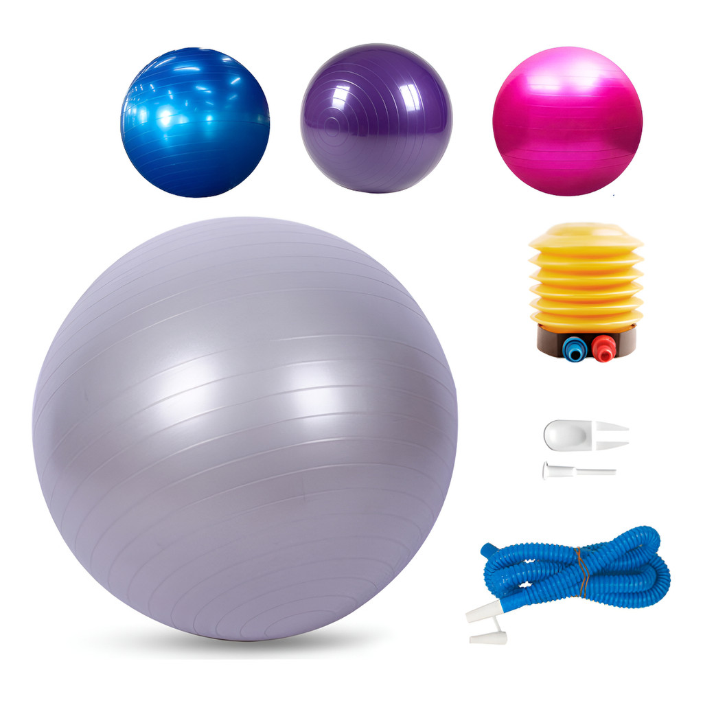 Bola Suíça Pilates Yoga Fitness 55cm Ginástica Com Bomba