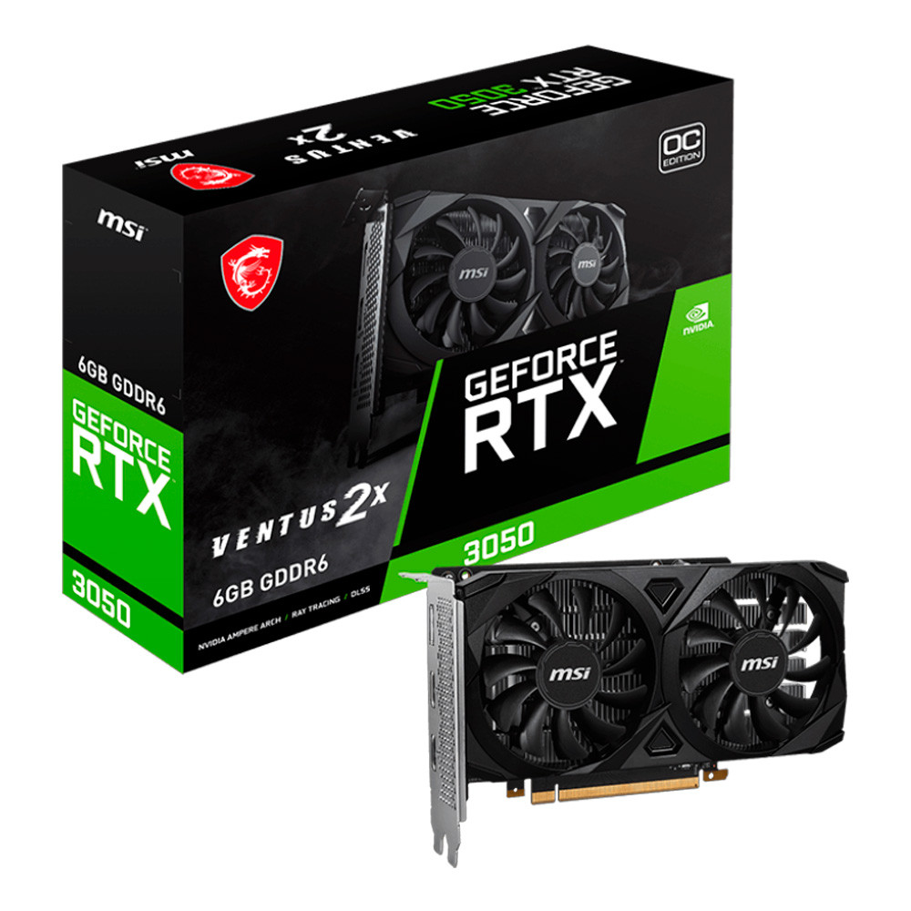 Placa de vídeo RTX 3050 6GB GDDR6 Ventus 2x OC 96Bits MSI- 912-V812-201