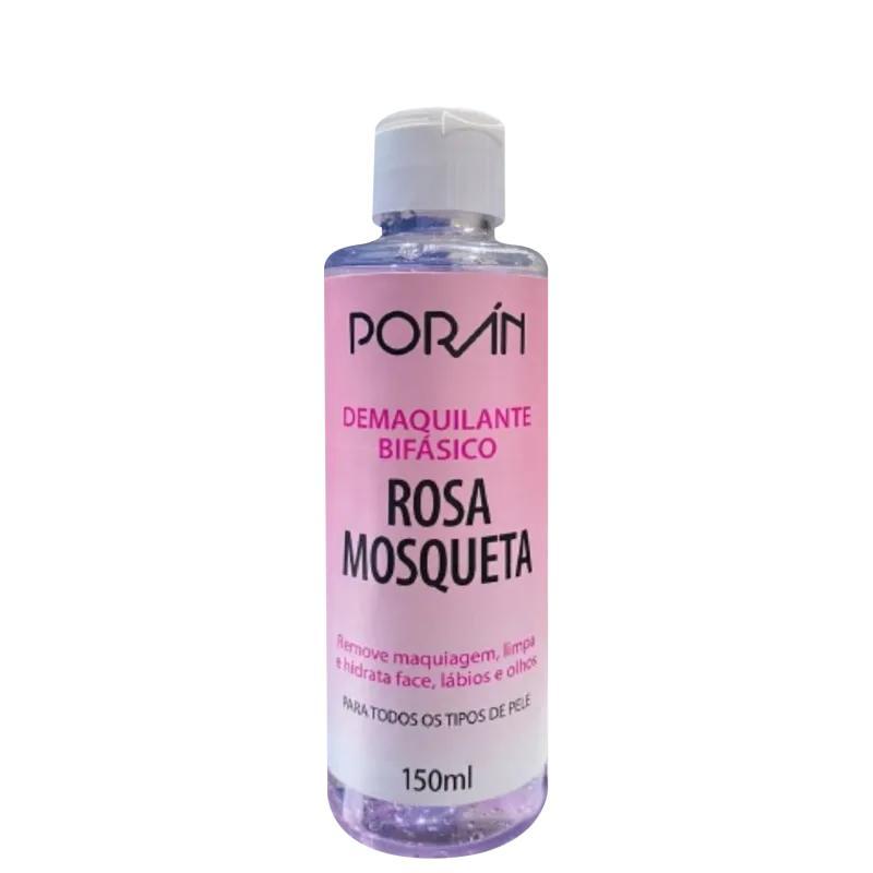 Demaquilante Bifasico Rosa Mosqueta 150ml - Poran