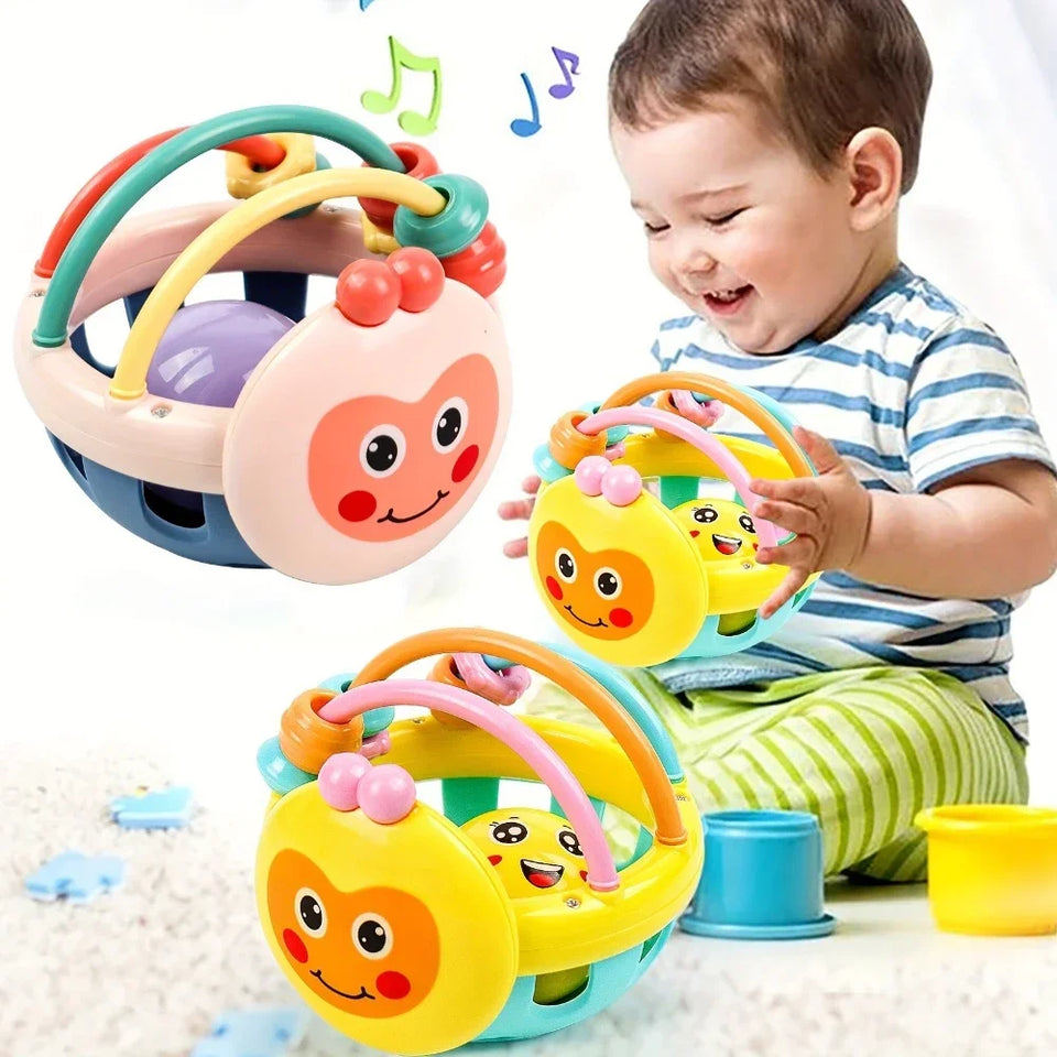 Brinquedo Macio para Bebês Mordedor Sensorial e Chocalho de Mão