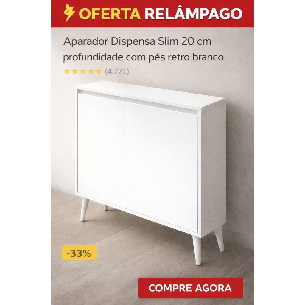 Dispensa Nicho Aparador com 2 Portas 70x60x20 PÉS RETRO em Oferta na Shopee