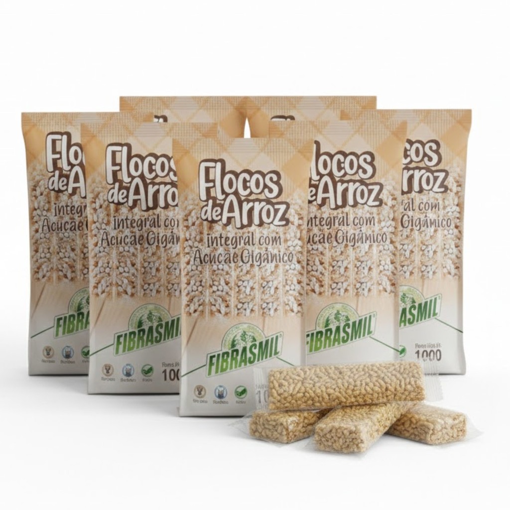 Kit c/ 6und Flocos de Arroz c/ Açucar Orgânico FIBRASMIL 100g