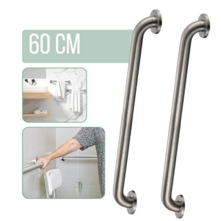 Barra De Apoio Aço Inox Kit 2un Suporte Para Idoso Banheiro 60cm em Oferta na Shopee