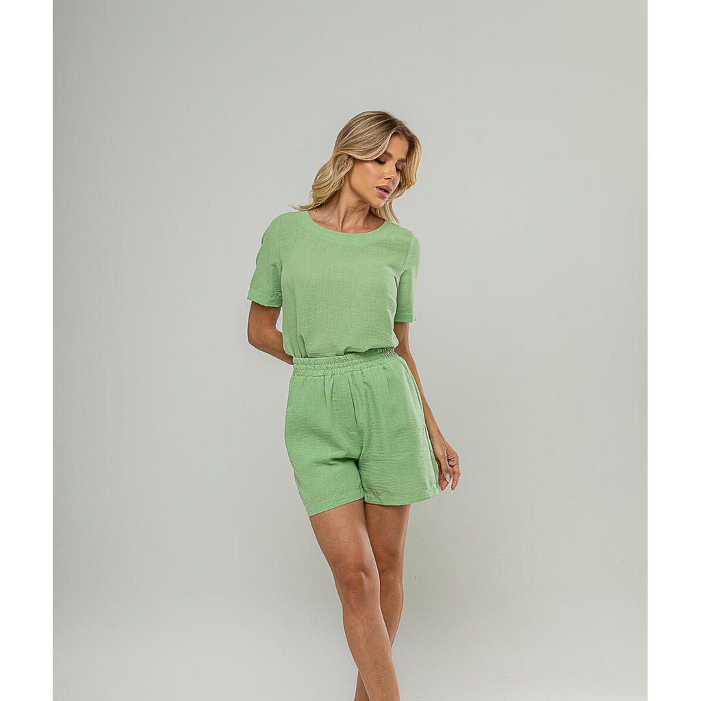 Conjunto Blusa Básica Manga Curta E Short Salvatore
