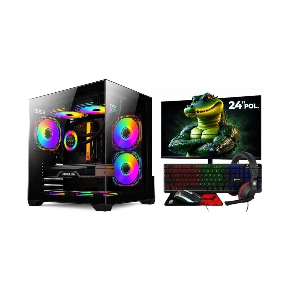 PC Gamer DDR4 Completo Potente 5 5500 Placa de vídeo RX 6600 Jogos pesados Memor
