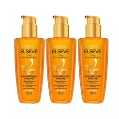 Kit 3 Óleo Extraordinário Elseve L'Oréal Paris Tratamento Reconstrutor Capilar 100ml