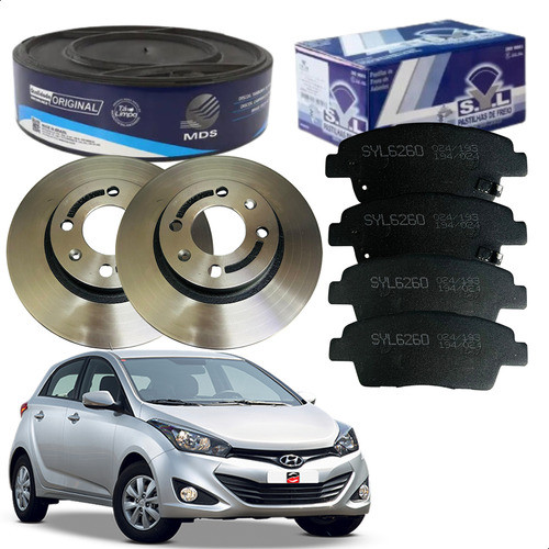 Kit Disco Freio Pastilha Hb20 1.0 16v 2012 2013 2014 A 2019.