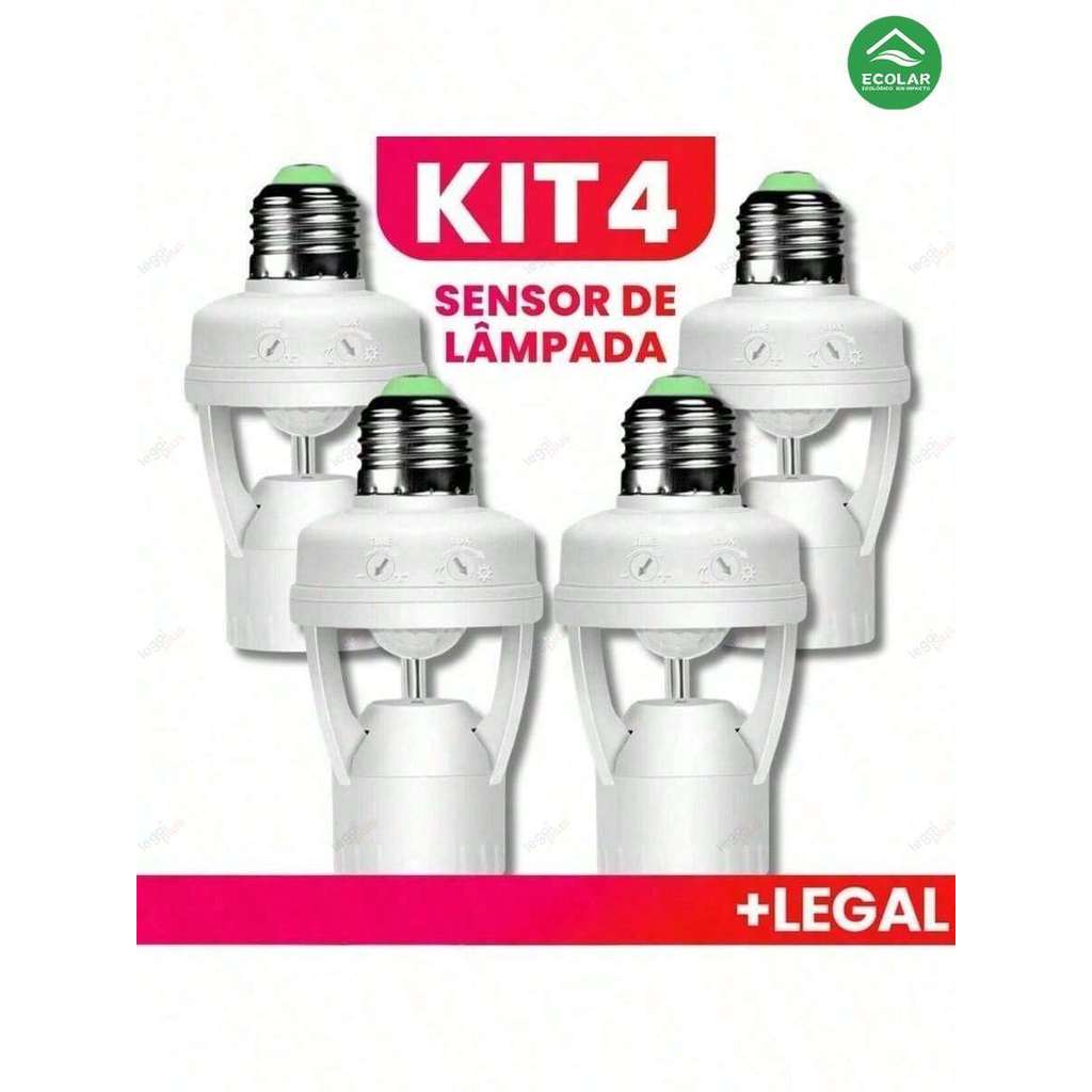 Sensor De Movimento Para Soquete De Lâmpada E27 Com Bivolt 110V ~ 220V Max 60W Presença