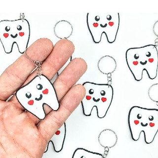 Chaveiro Dentista 10un Consultório Dentinho Branco Lindo Mim em Oferta na Shopee