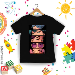 Camiseta Infantil Saja Boys Kpop Blusinha Unissex Menina Menino 100% Algodão Envio Rápido Tendência