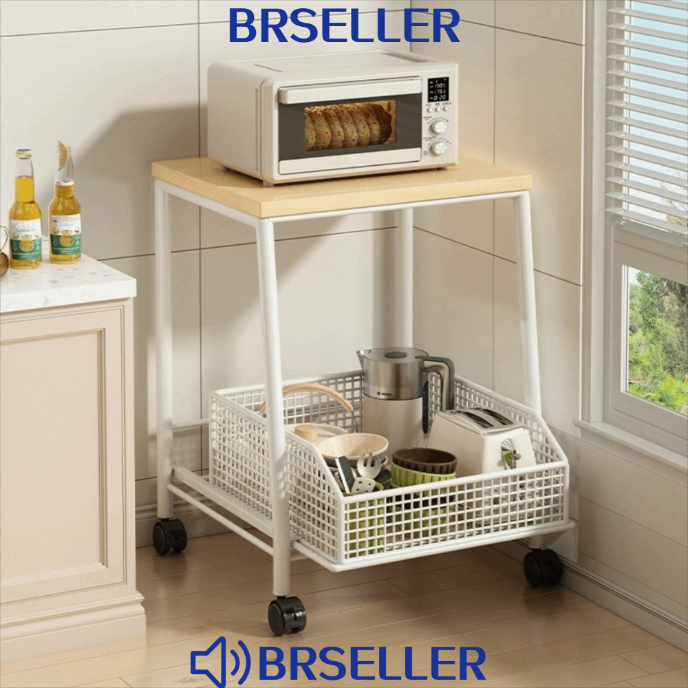 Organizador De Cozinha BRSELLER , Economia De Espaço Com Gavetas , Suporte Para Micro-Ondas , Armazenamento De Bancada
