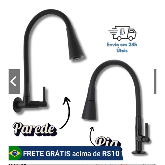 Torneira Bancada Cozinha Gourmet Preta Flexivel 2 Jatos 1/4 de volta para mesa pia bancada e mármore