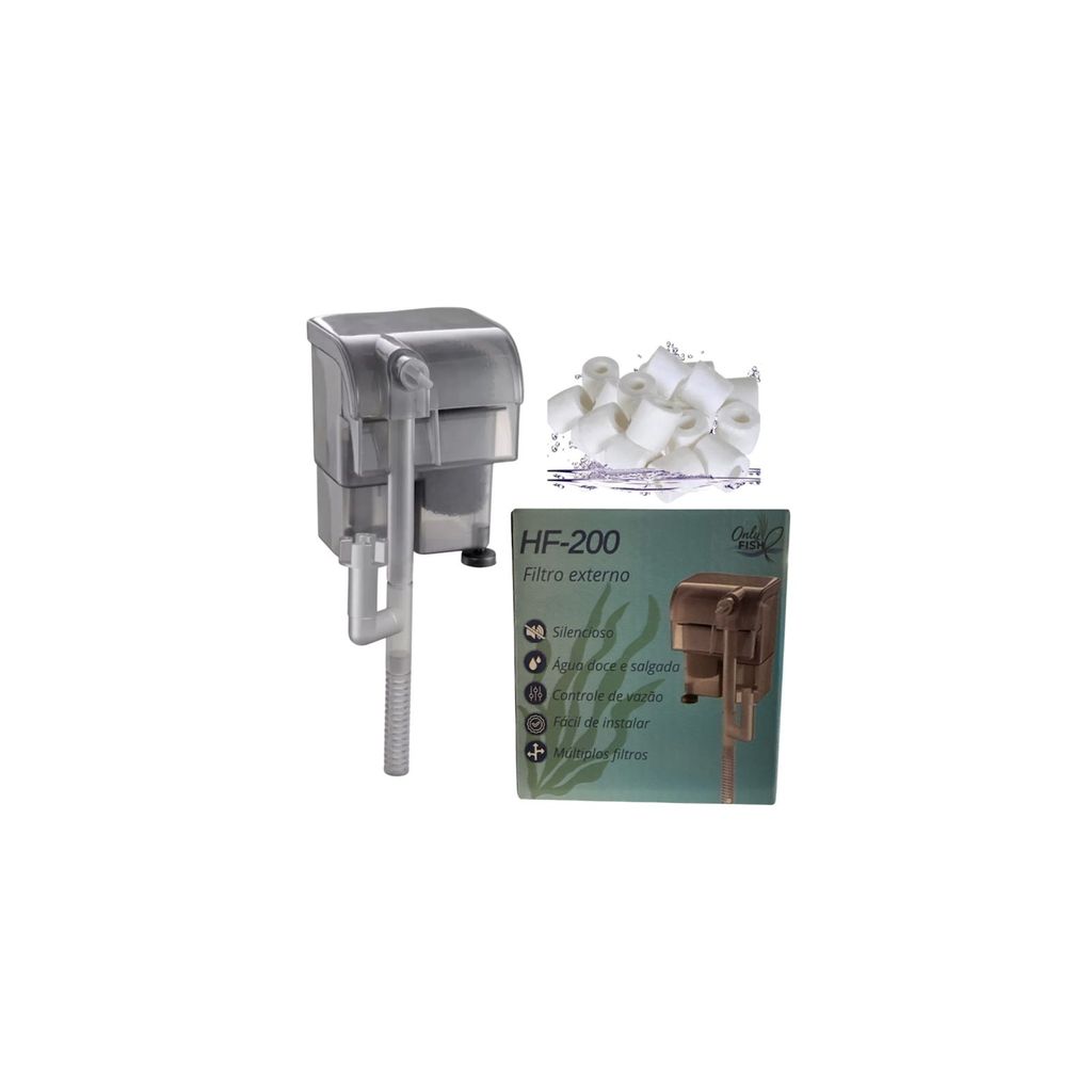 Kit Filtro Externo Hang-on Hf-200 Only Fish + Midia 220v