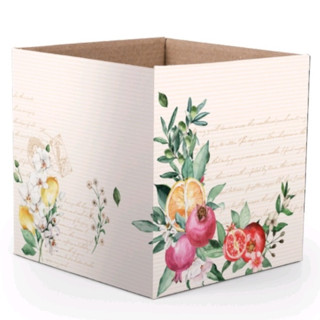 Kit 5/10/20 Cachepot Papel Quadrado Pote 15, Fruta Flor, Floral Atlanta. em Oferta na Shopee