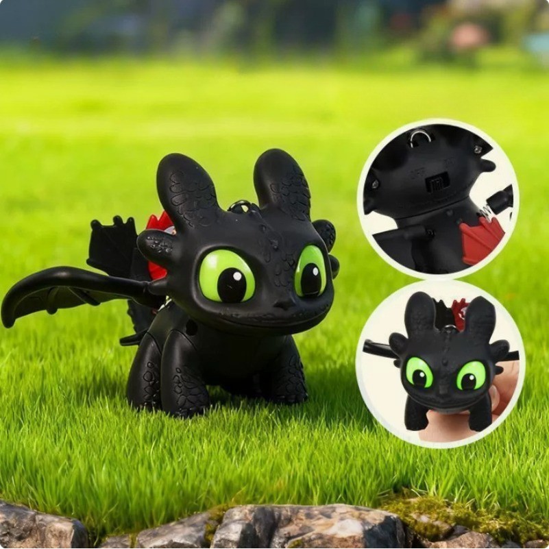 Chaveiro Fofo Night Fury : Olhos Iluminados E Som Rugido Para Fãs Decoração De Bolsas