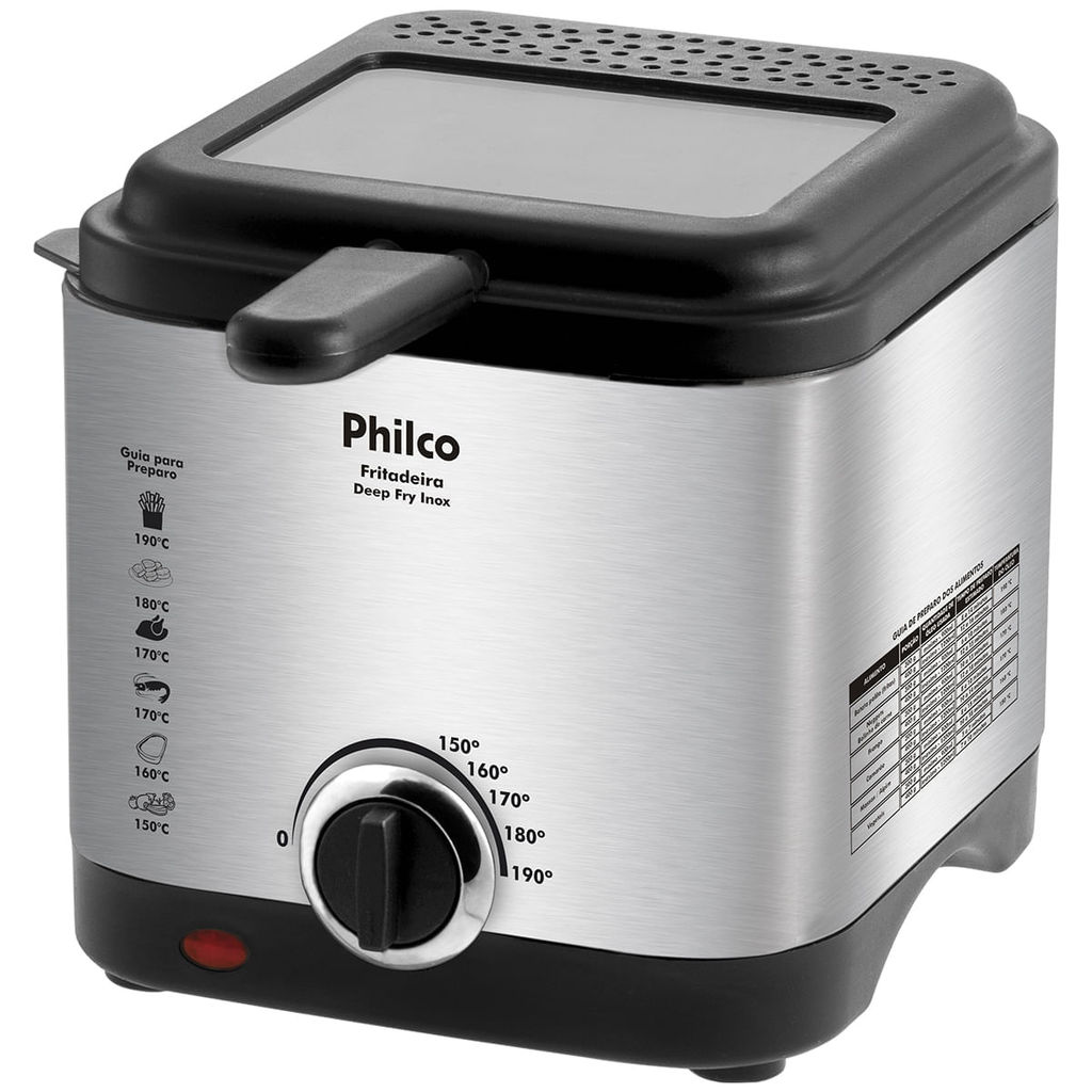 Fritadeira Philco 1,8L Visor Inox 1200W Deep Fry