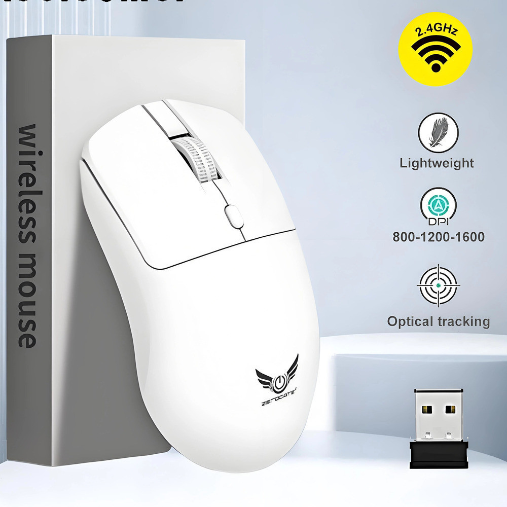 Mouse ergonômico sem fio T2-2.4G 1600DPI adequado para jogos, escritório, computador, Laptop